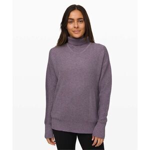 Lululemon Cozy Calling Turtleneck Sweater Thermal Size M Heathered Purple